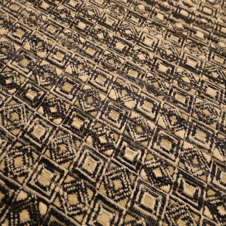 Indien Indien Läufer Teppich - Wolle Braun Elfenbein Design - 94204 (Handgeknüpft) im Angebot
