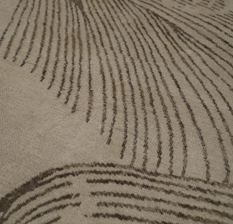 Indien Indien Läufer Teppich - Wolle Braun Elfenbein Design - 99110 (Moderne) im Angebot