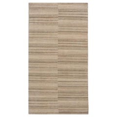 India India Runner Rug - Wool Brown Ivory Taupe Design - 99116
