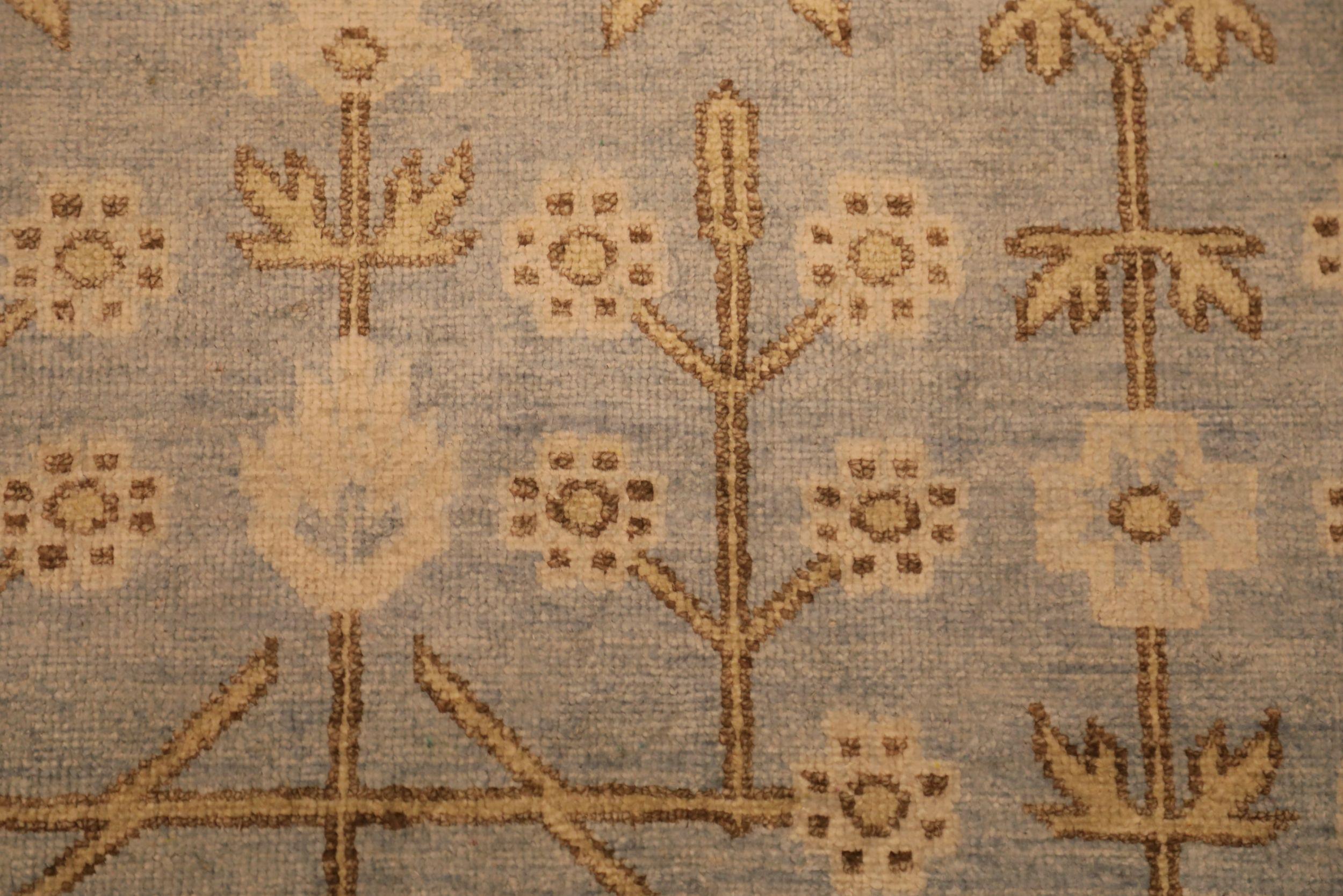 Alfombras Khotan India - Lana y Seda Diseño Azul Marfil - 93848 Indio en venta