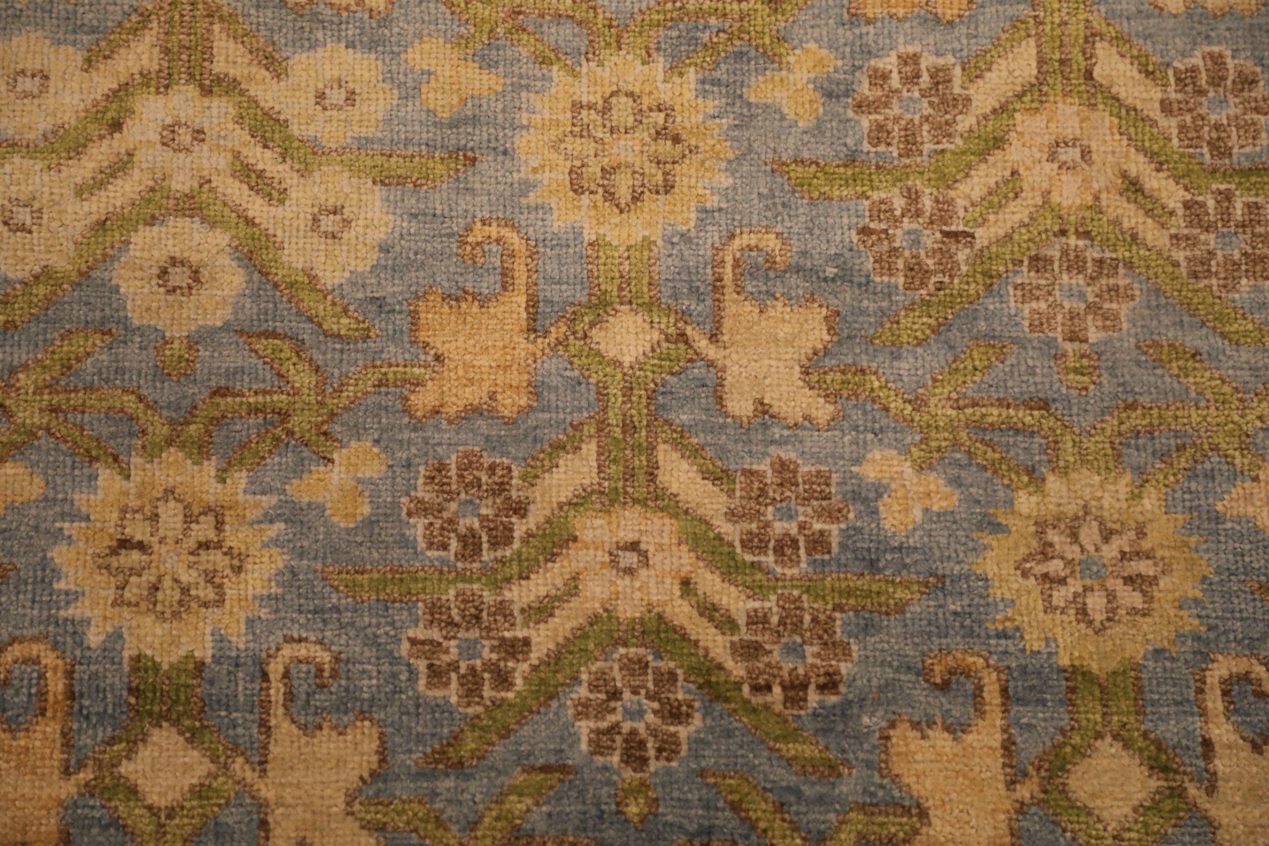 India Khotan Alfombras - Lana Azul Verde Diseño Marfil - 93815 Moderno en venta
