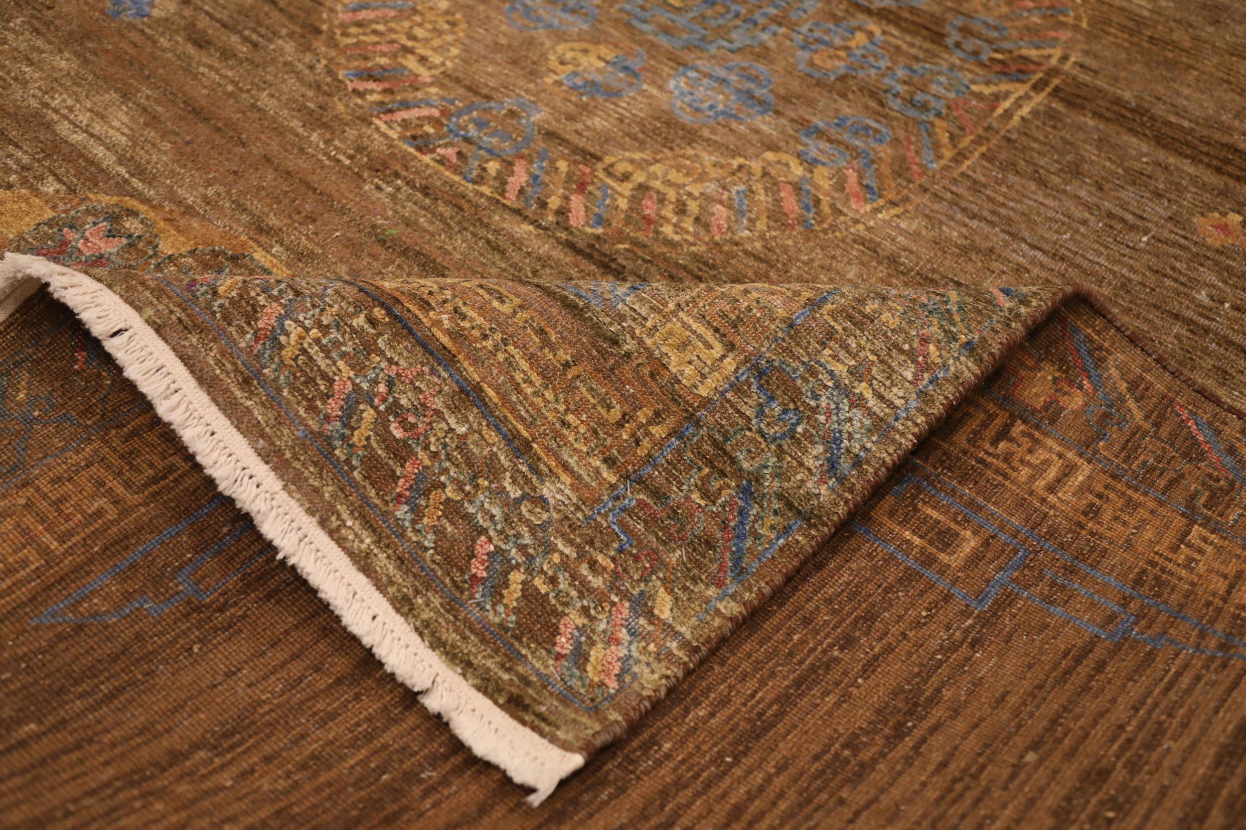 Indien Khotan Bereich Teppiche - Wolle Brown Design - 93834 (Indisch) im Angebot