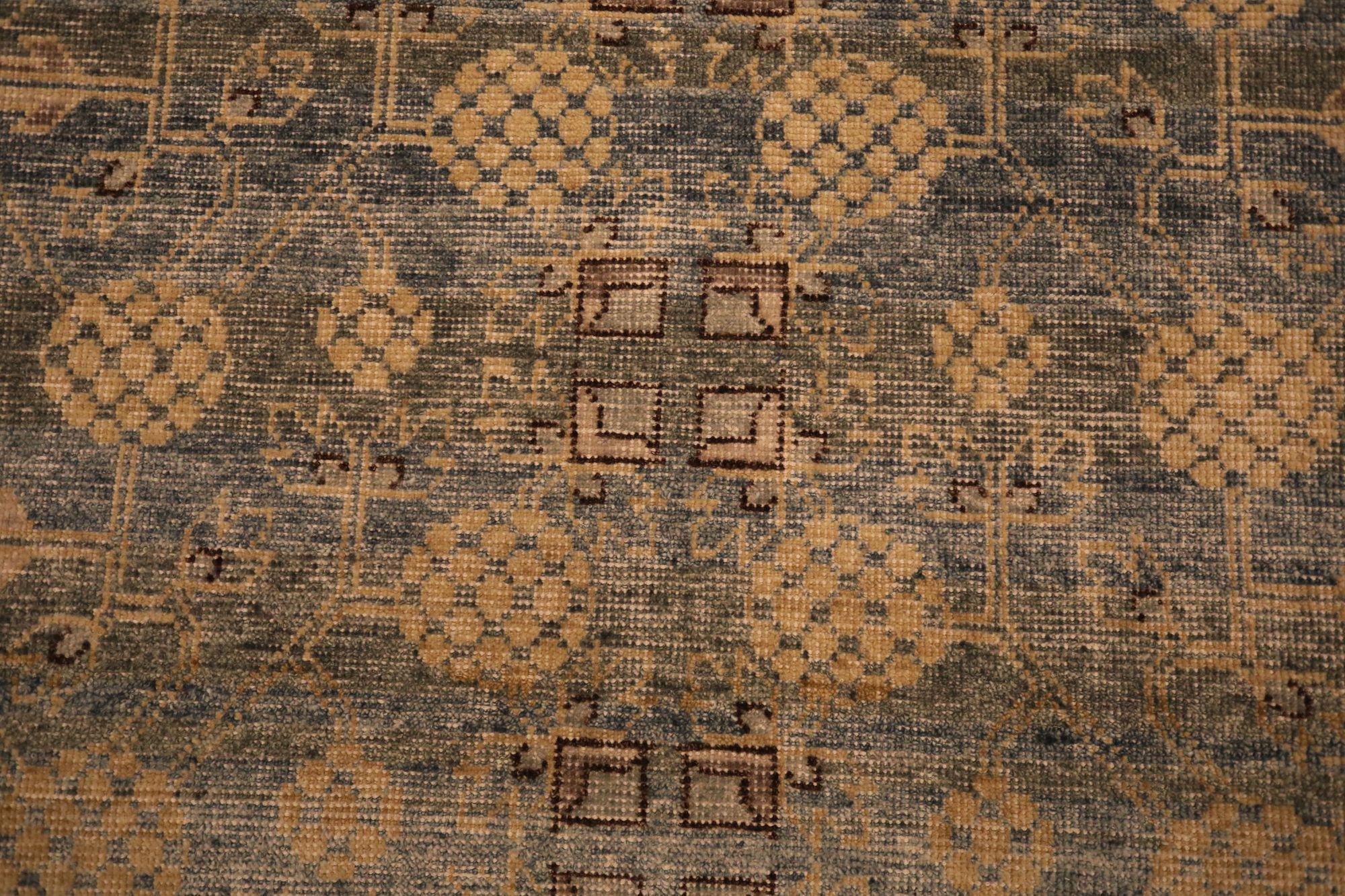 Indien Khotan Teppiche - Wolle Braun Elfenbein Design - 93569 (Moderne) im Angebot