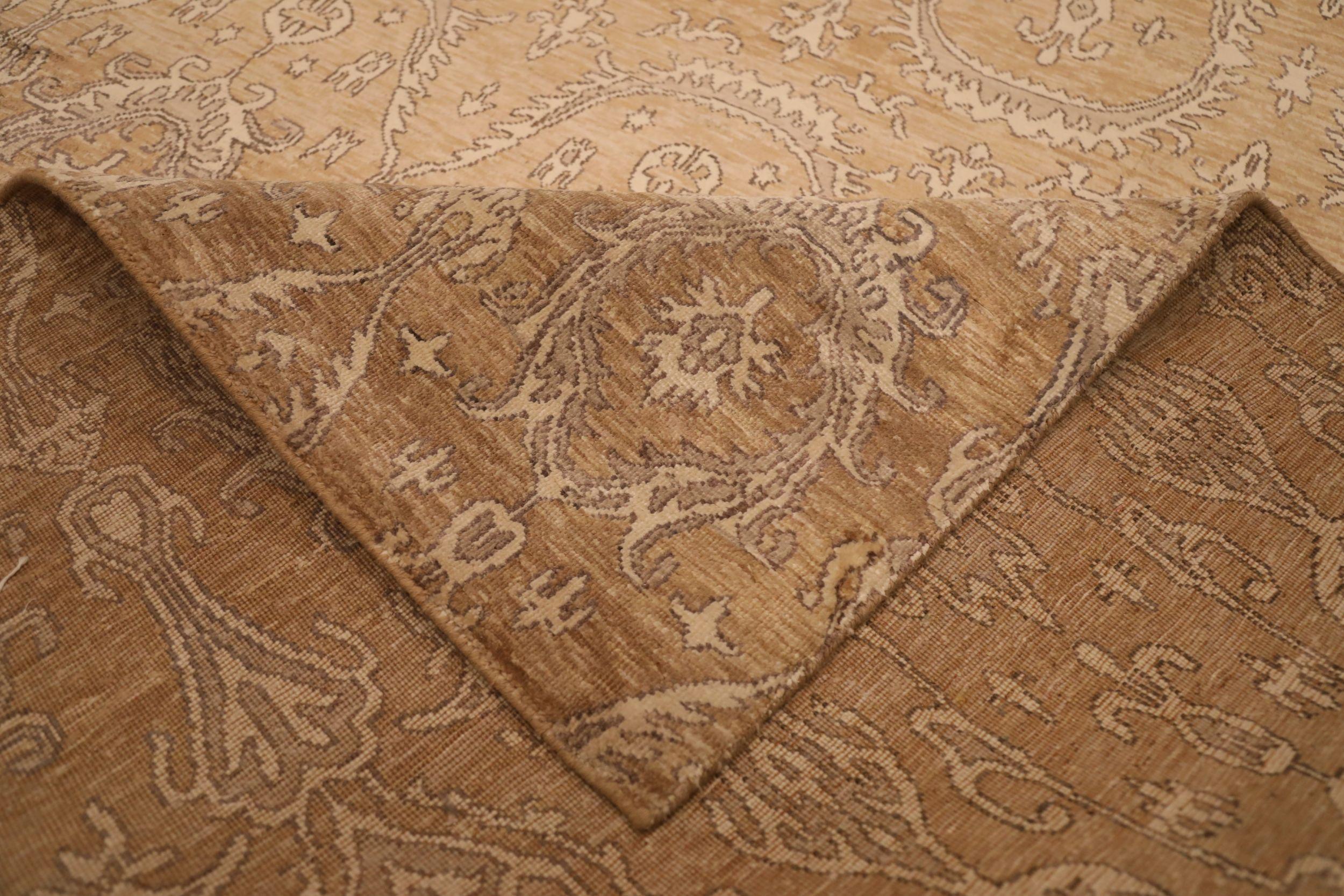 Moderno Tappeti India Khotan - Lana Marrone Avorio - 93818 in vendita