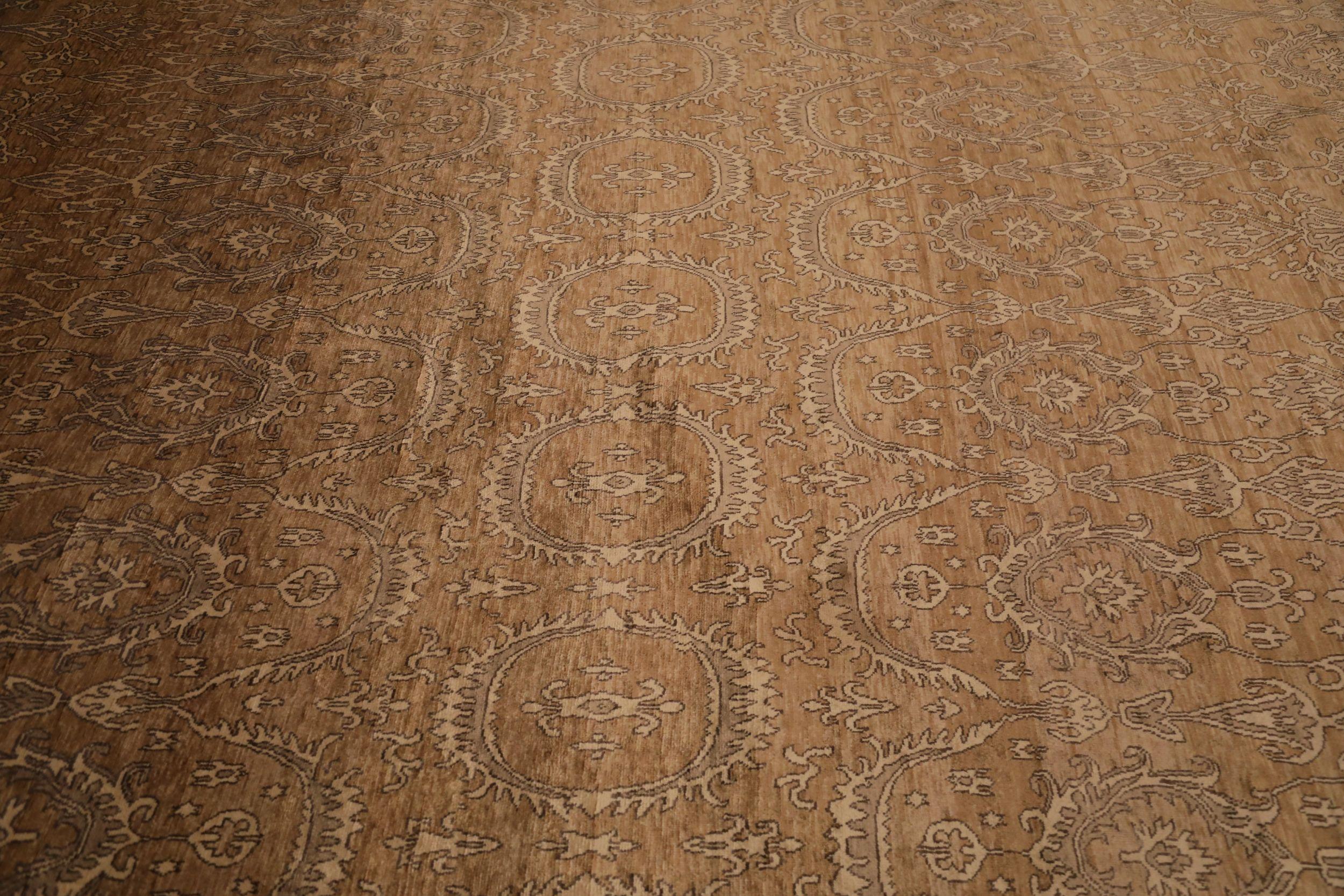 Indiano Tappeti India Khotan - Lana Marrone Avorio - 93818 in vendita