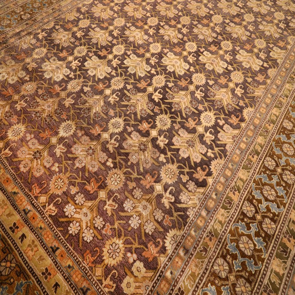 Indien Khotan Teppiche - Wolle Braun Elfenbein Design - 94082 (Moderne) im Angebot