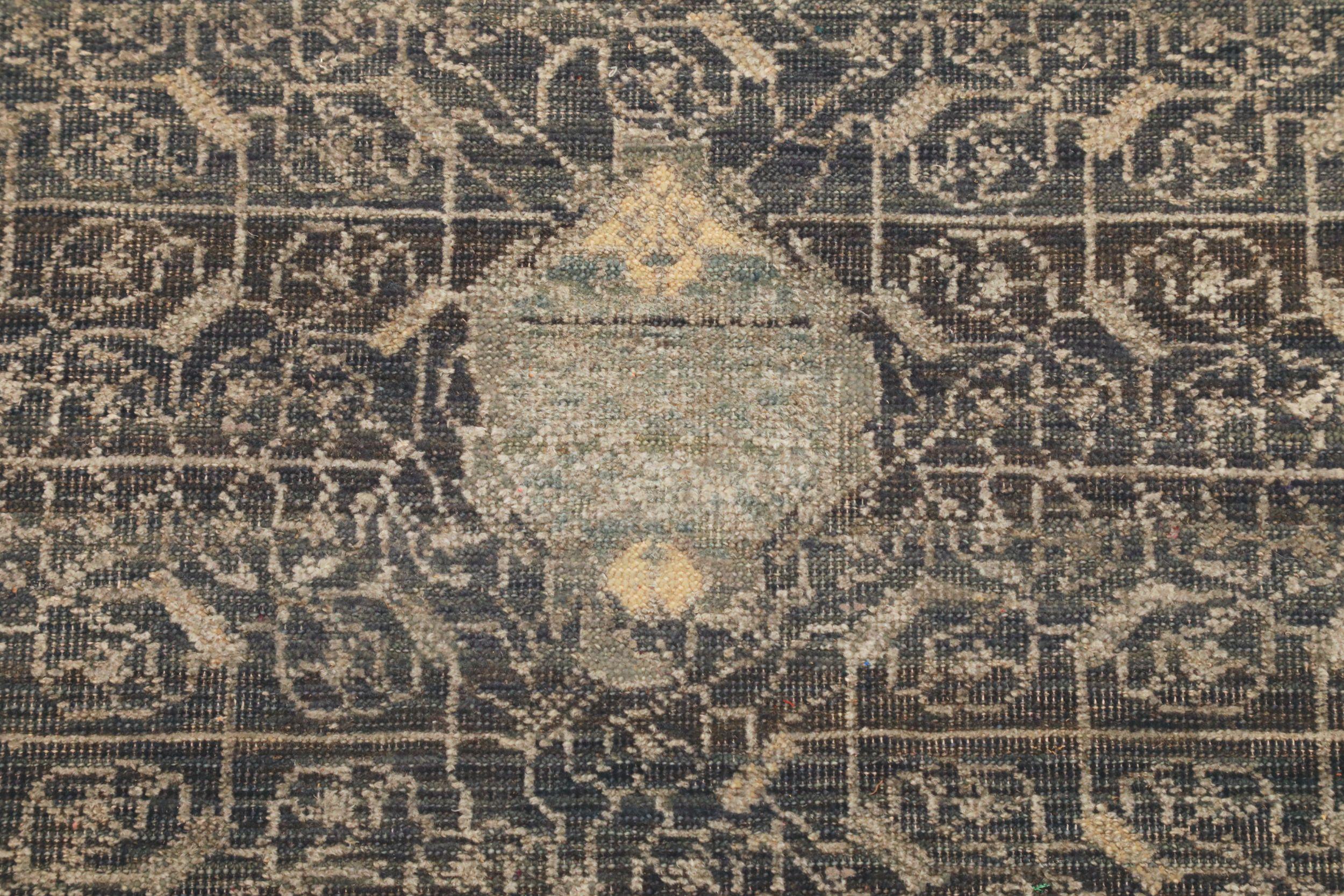 Indien Khotan Teppiche - Wolle Braun Elfenbein Design - 94174 im Zustand „Hervorragend“ im Angebot in Dallas, TX