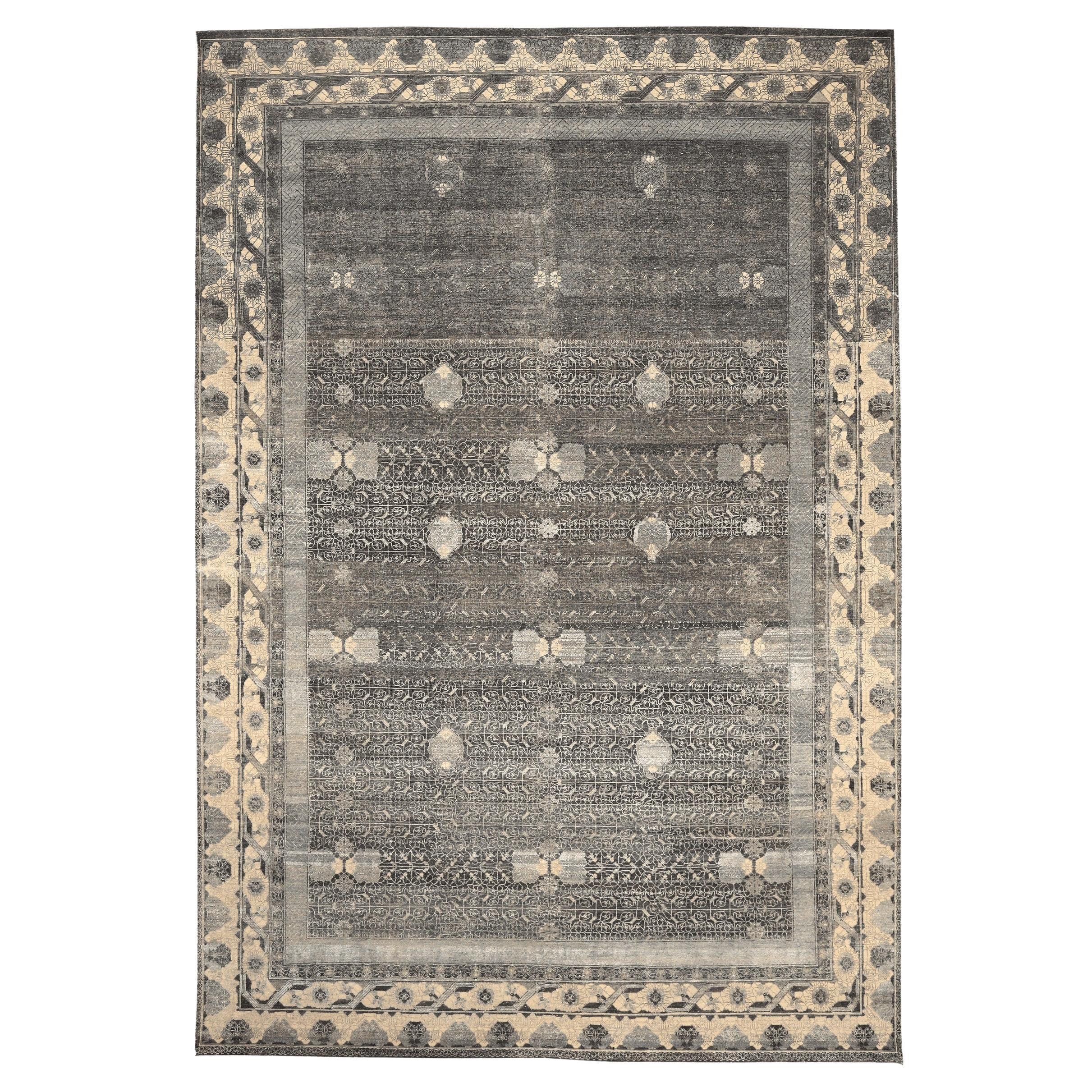 Tappeti India Khotan - Lana Marrone Avorio - 94174