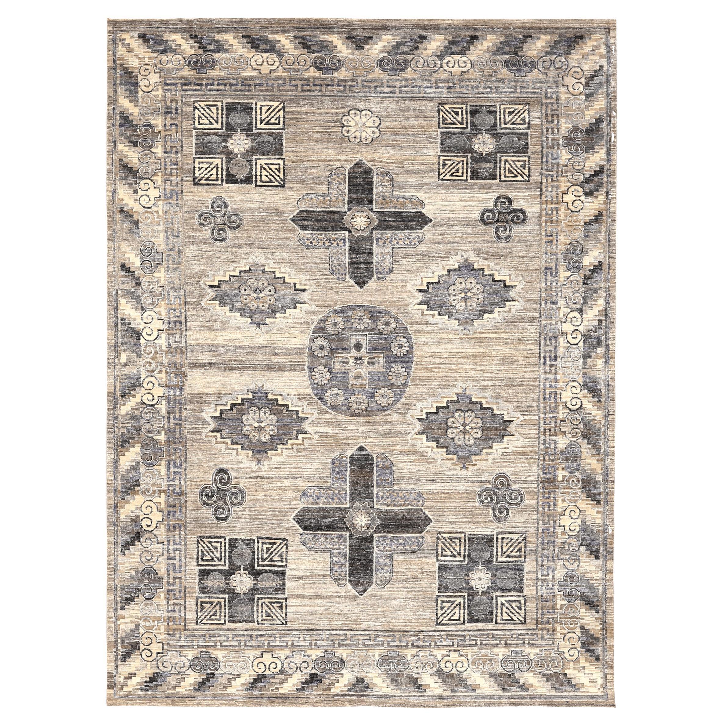 Tappeti India Khotan - Lana Marrone Avorio - 94180
