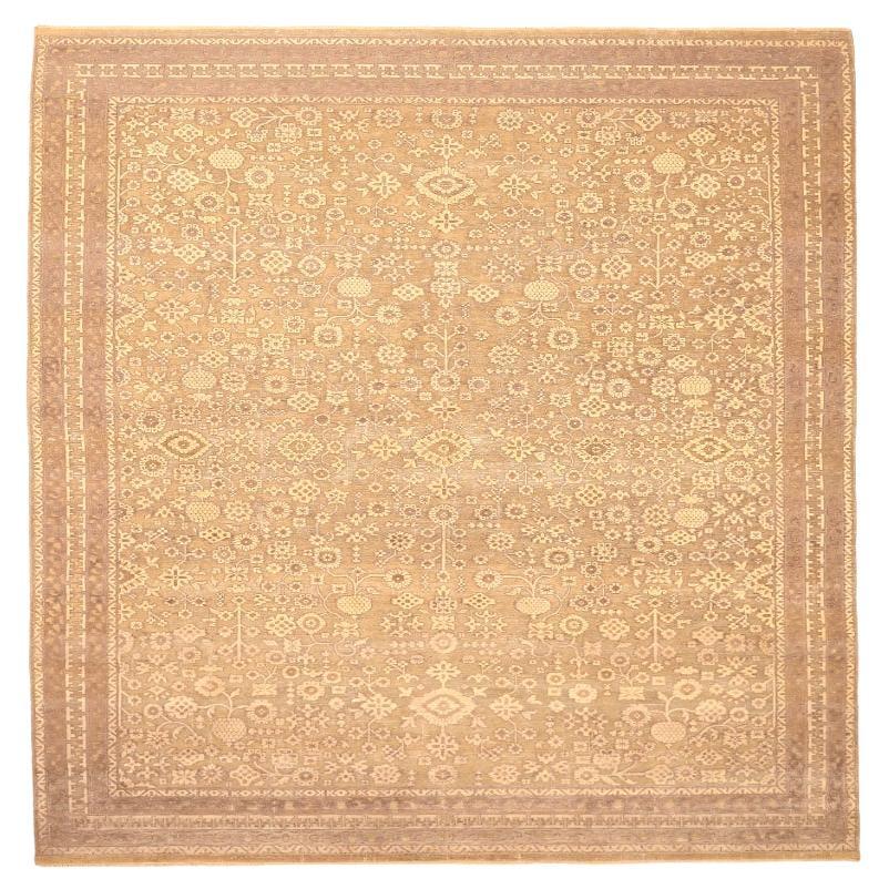 Indien Khotan Bereich Teppiche - Wolle Braun Elfenbein Gelb Design - 94141