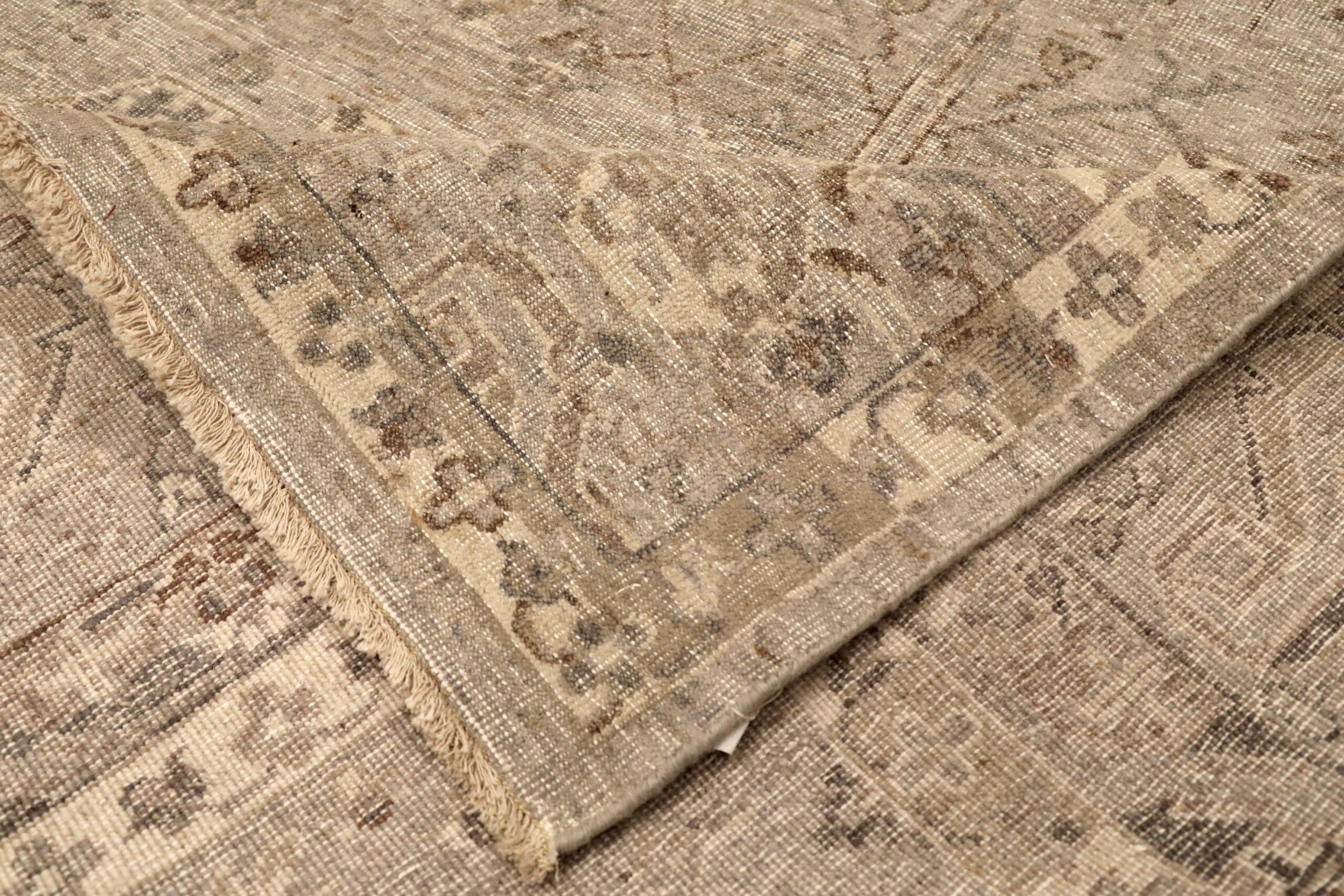 Indien Khotan Bereich Teppiche - Wolle Brown Taupe Design - 96606 (Indisch) im Angebot