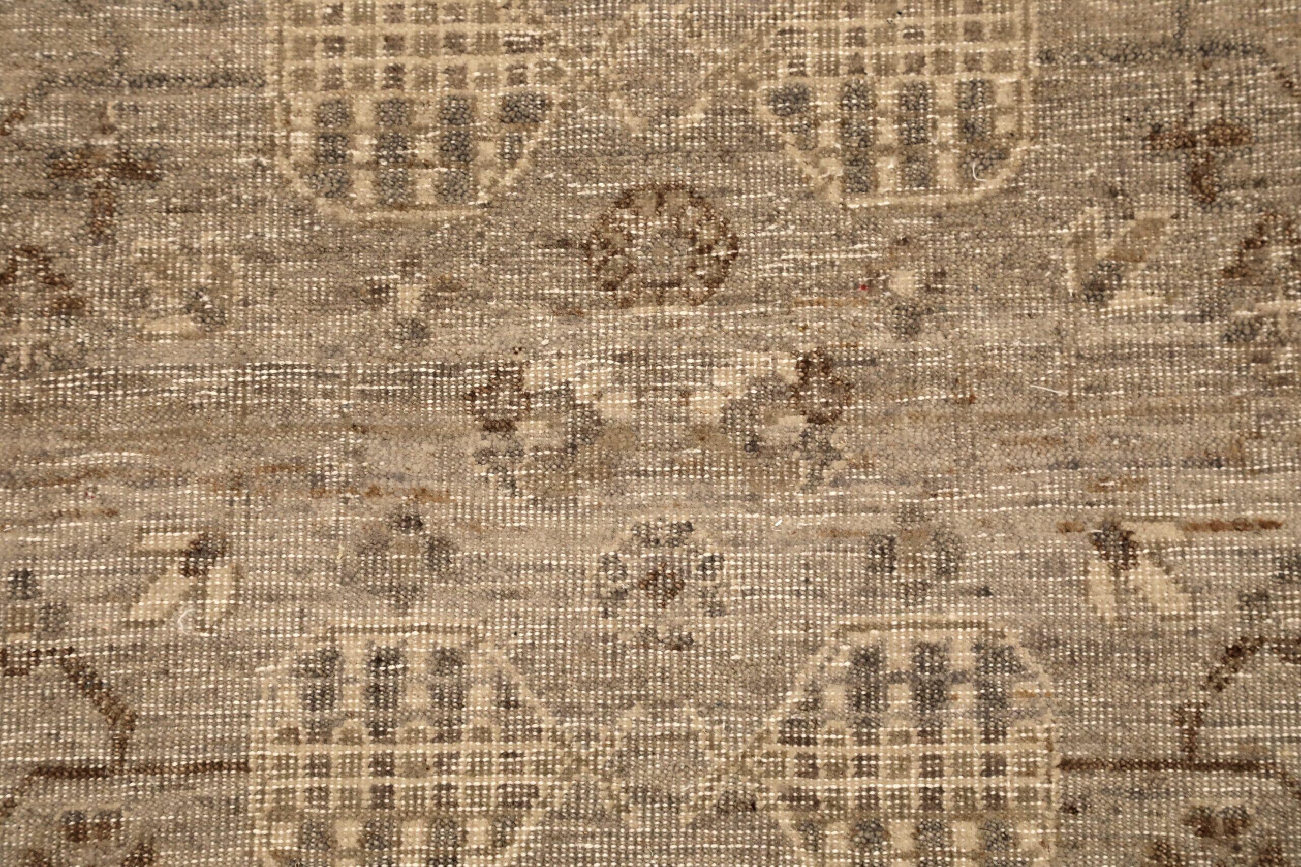Indien Khotan Bereich Teppiche - Wolle Brown Taupe Design - 96606 im Zustand „Hervorragend“ im Angebot in Dallas, TX