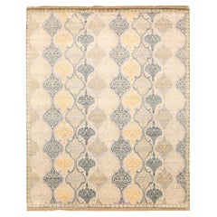 Indien Khotan Bereich Teppiche - Wolle Grau Elfenbein Gelb Design - 93816