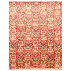 Khotan-Teppiche aus Wolle – rot-gelbes Design – 93851, Indien