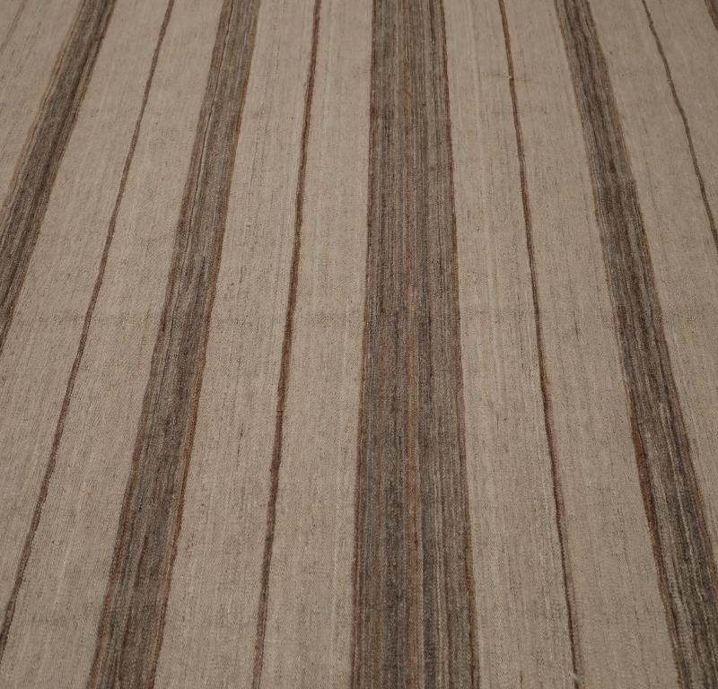 Indiano Rug & Kilim India Circa 1990 - Lana Marrone Avorio Design - 99533 in vendita