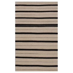 Indien Kilim Area Rugs CIRCA 1990 - Wolle Braun Elfenbein Design - 99536