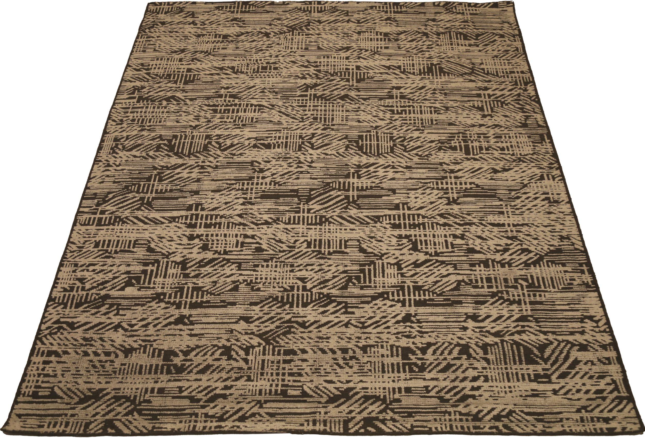 Moderne Rug & Kilim Inde - Laine Brown Design/One - 93840 en vente