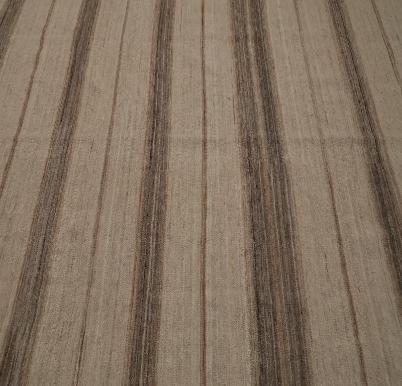 Indiano Rug & Kilim India Circa 1990 - Lana Marrone Avorio Design - 99534 in vendita