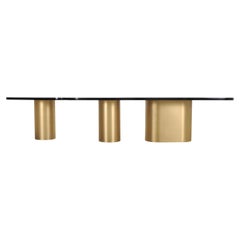 India Mahdavi Alber Sectional Walnut Brass Dining Table 11 Ft