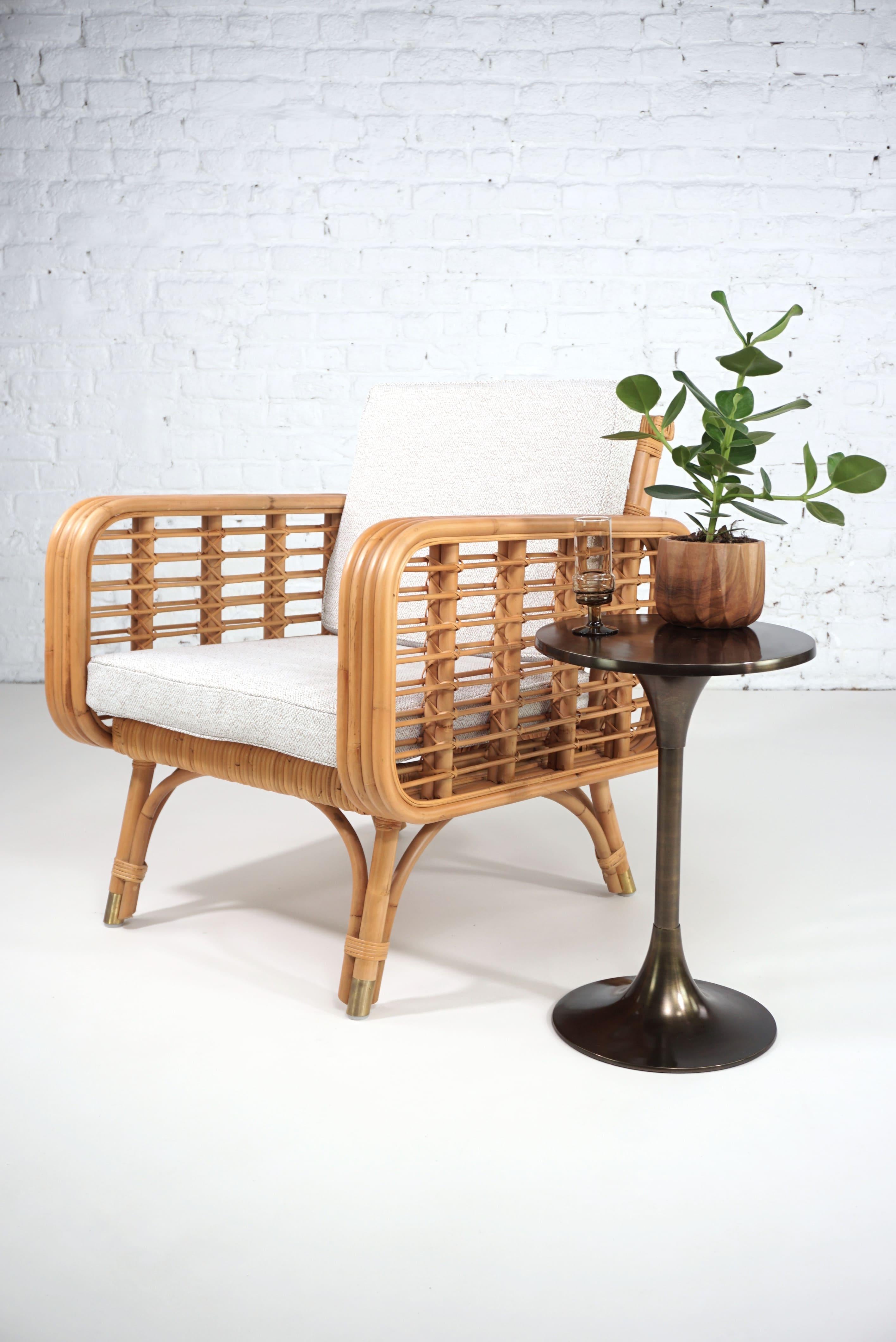 India Mahdavi Design Rattan Armchair at 1stDibs