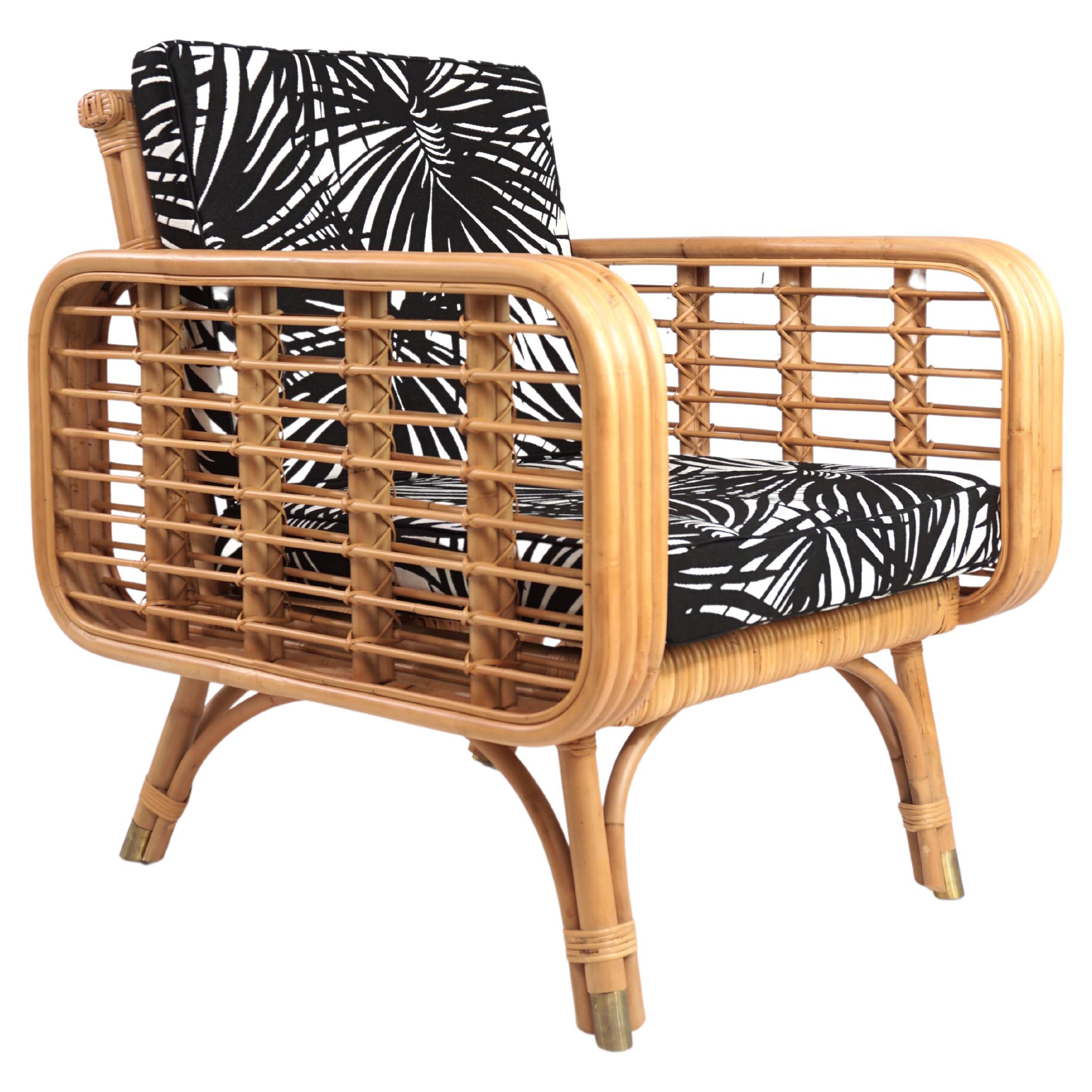 India Mahdavi Design Rattan Armchair at 1stDibs