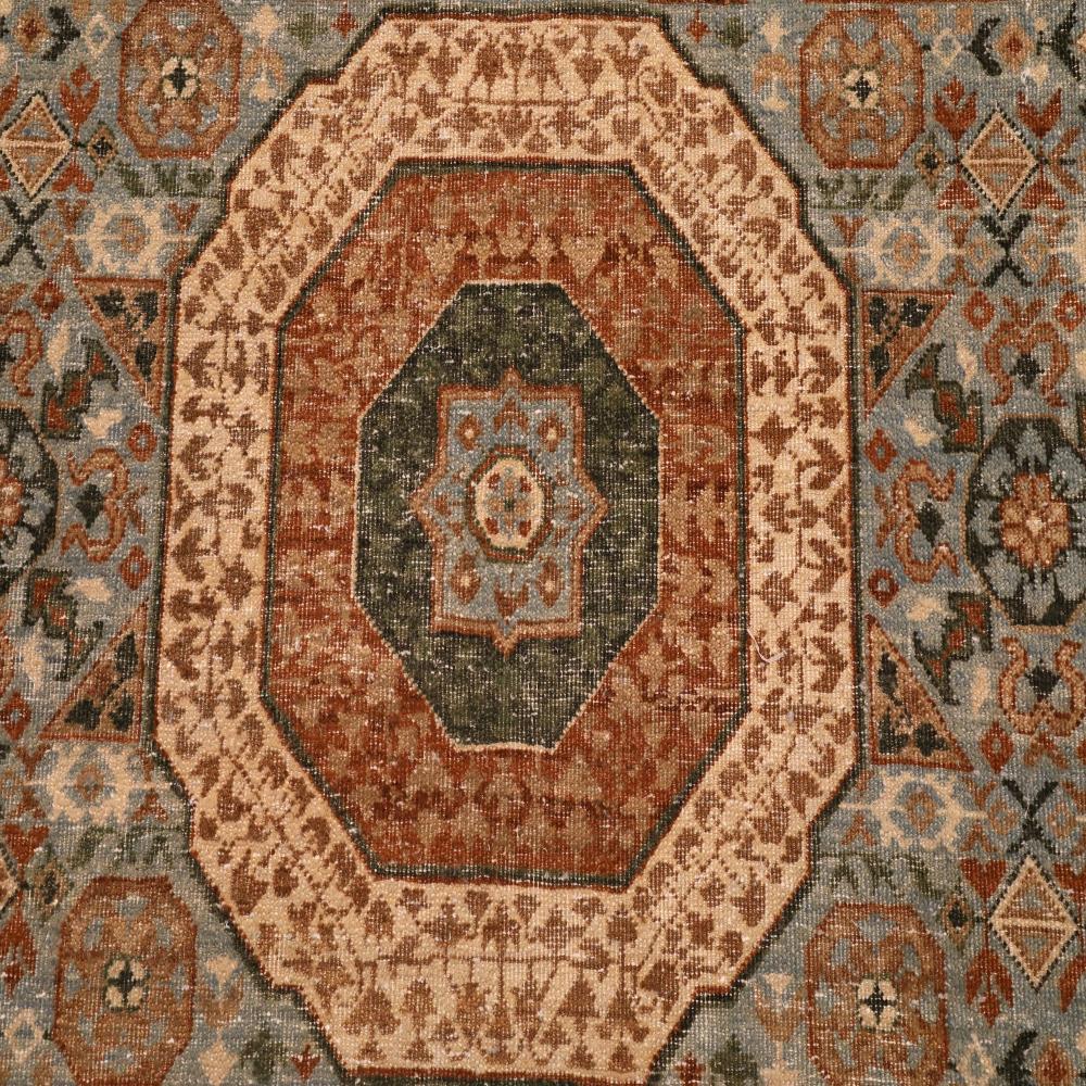 Indiano Tappeti India Mamluke - Lana Blu Avorio Rosso - 94069 in vendita