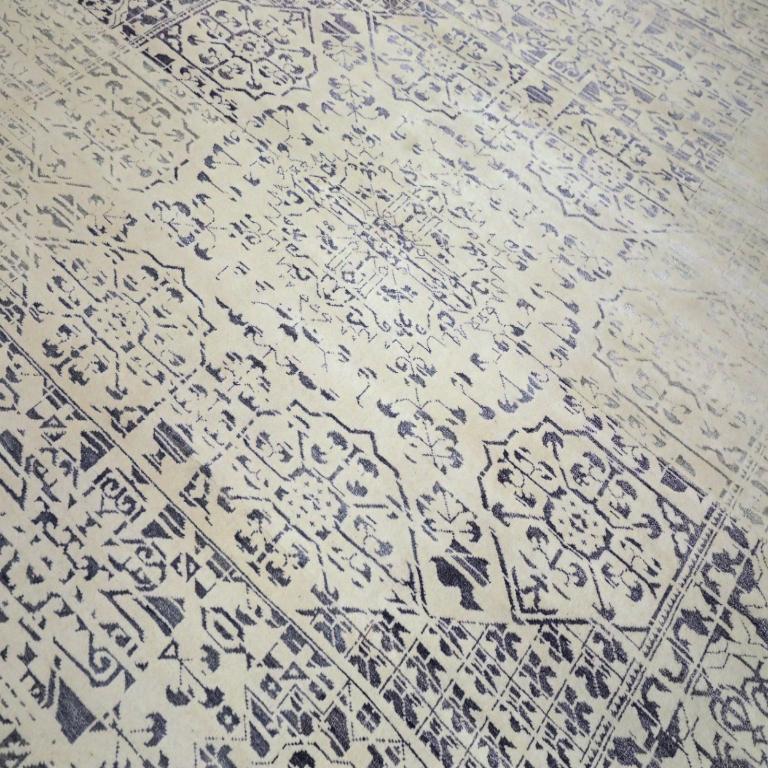 Modern India Mamluk Area Rugs - Wool Brown Ivory Design - 94149 For Sale