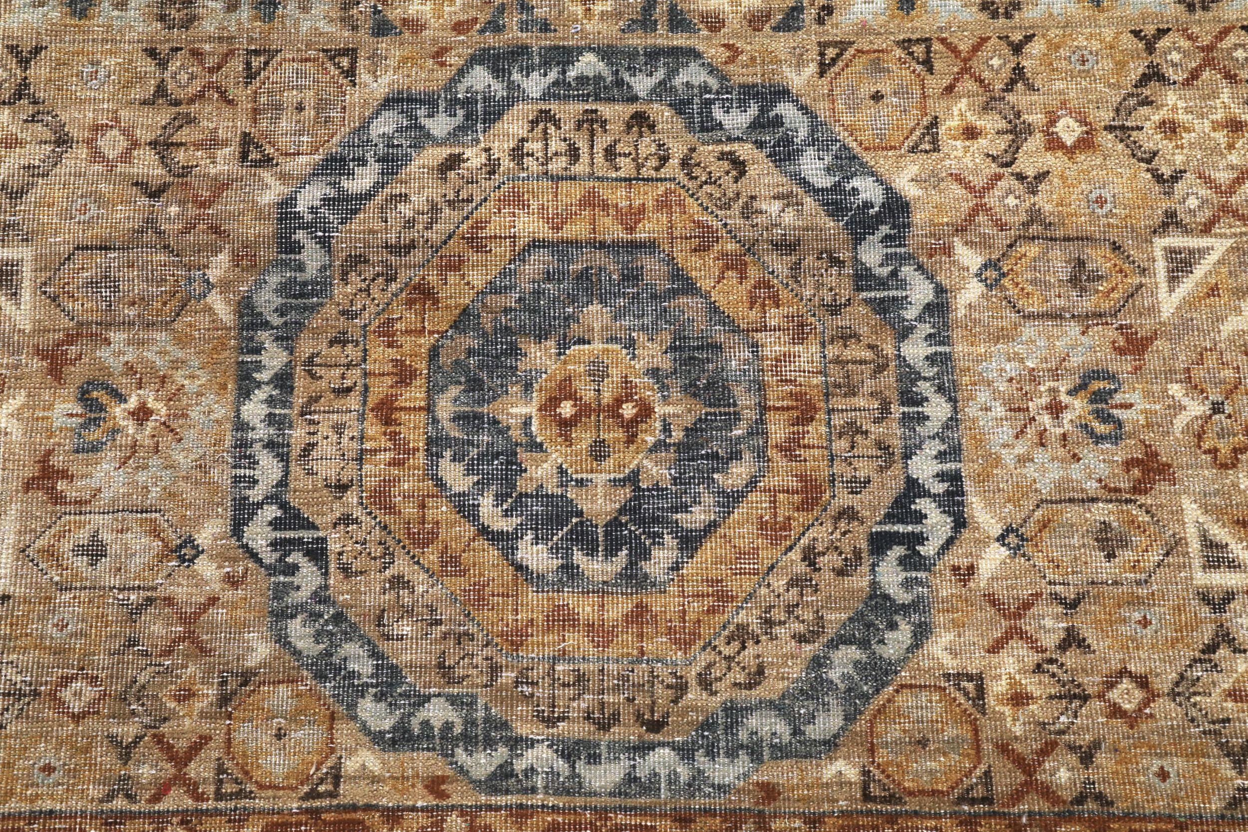 Indien Mamluken Bereich Teppiche - Wolle Grau Elfenbein Gelb Design - 94186 (Indisch) im Angebot