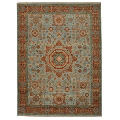 Tappeti India Mamluke - Lana Avorio Azzurro Rosso Design - 96616