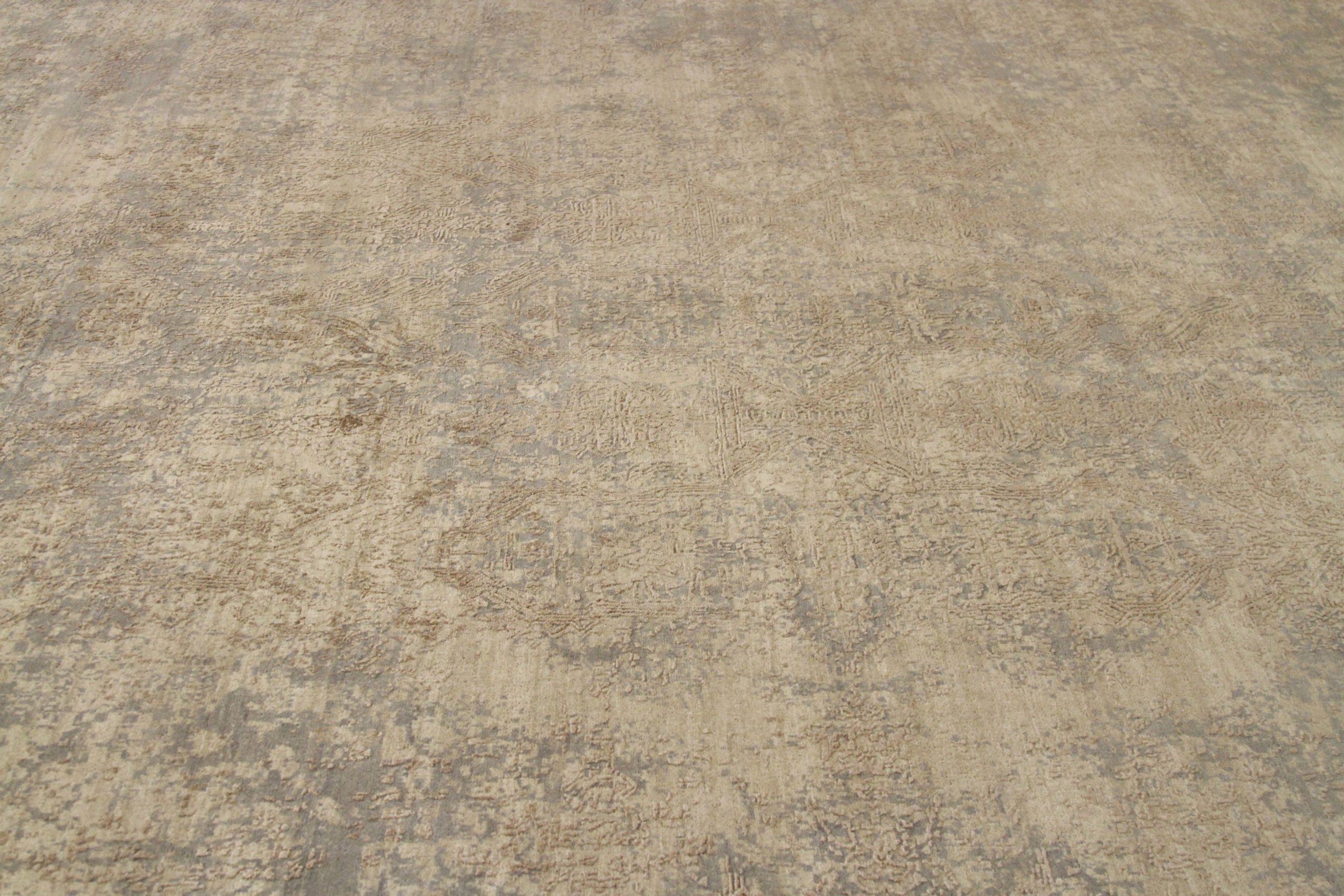 Manhattan-Teppiche Indiens - Wolle Grau Taupe Design - 88933 im Zustand „Hervorragend“ im Angebot in Dallas, TX