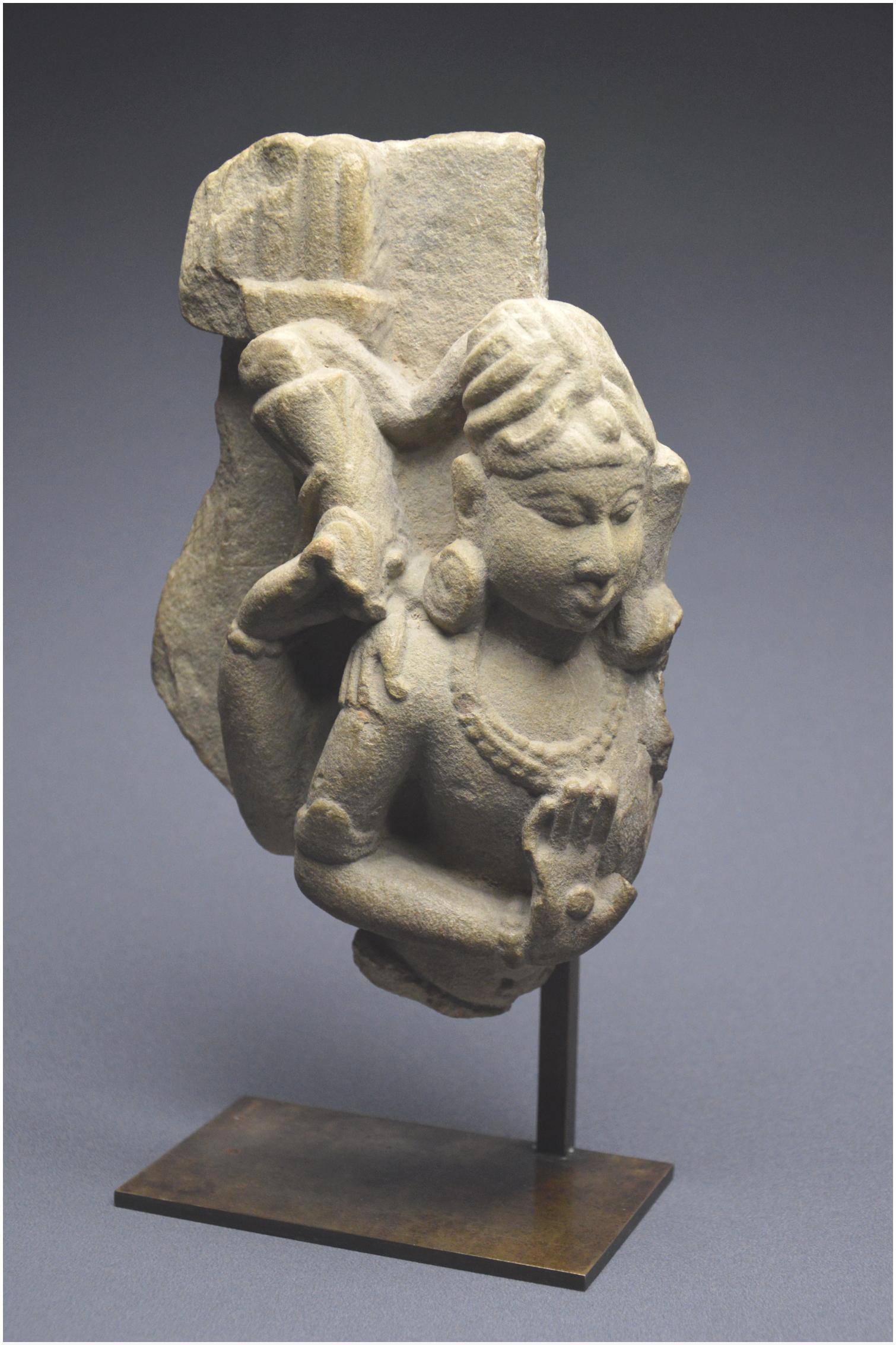 18th Century and Earlier India, Medieval Period, 11th Century, a Sandstone Fragmentary Stele of Vishnu
