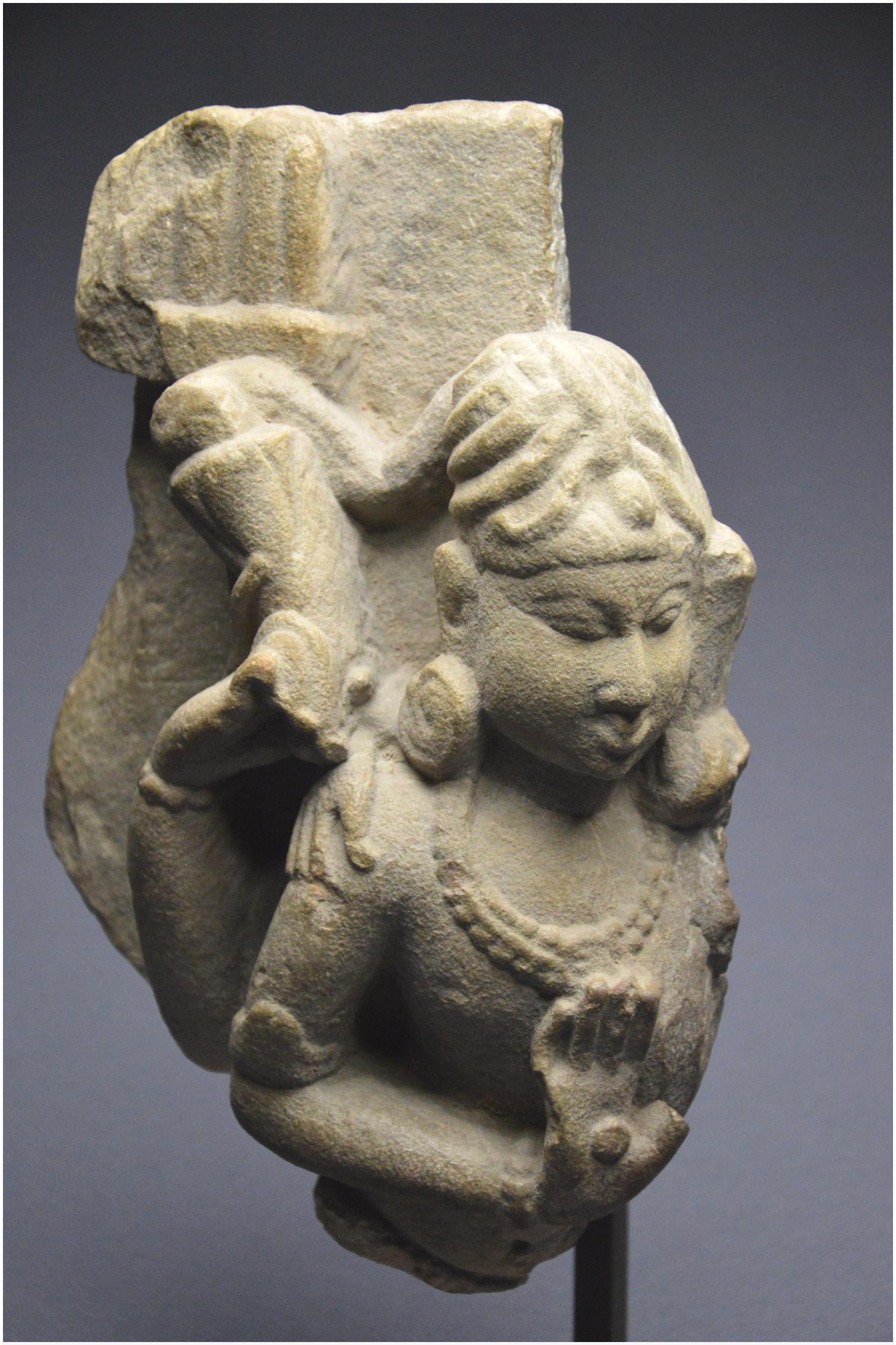 India, Medieval Period, 11th Century, a Sandstone Fragmentary Stele of Vishnu 3