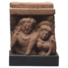 India, Medieval Period, 9th-11th Century, Busts of Shiva & Parvati, Sandstone