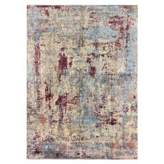 Alfombra moderna India - Marfil Azul Rojo