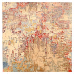 Indien Modern Area Rugs - Baumwolle Blau Braun Elfenbein Rot Gelb - 93855