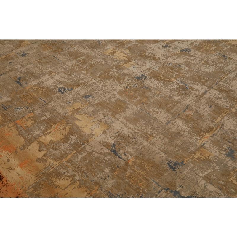 Moderno Tappeti India moderni - Seta Marrone Avorio Arancione Giallo Taupe - 96615 in vendita