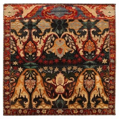 Tapis de sol The Modernity - Laine Noir Ivoire Orange Rouge Design - 94040