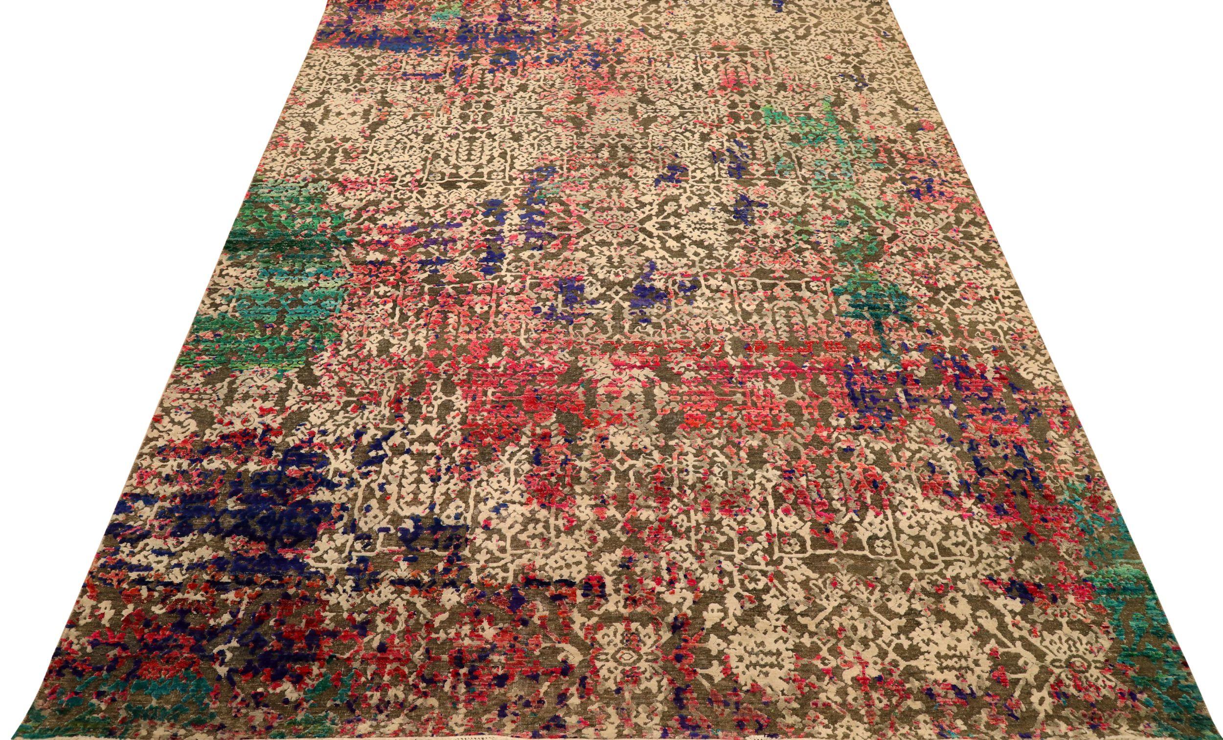 Scopri l'eleganza dell'India Modern con i tappeti CIRCA del 1990. Progettato con lana e blu-marrone-verde-avorio-rosso, questo design esclusivo è perfetto per valorizzare il tuo spazio.