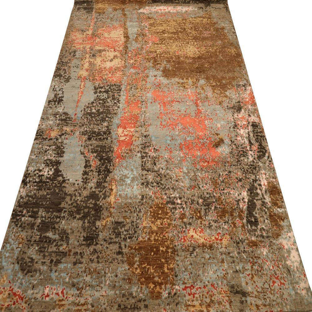 Scopri l'eleganza dell'India Modern con i tappeti CIRCA del 1990. Progettato con lana e blu-marrone-avorio-rosso-giallo, questo design esclusivo è perfetto per valorizzare il tuo spazio.