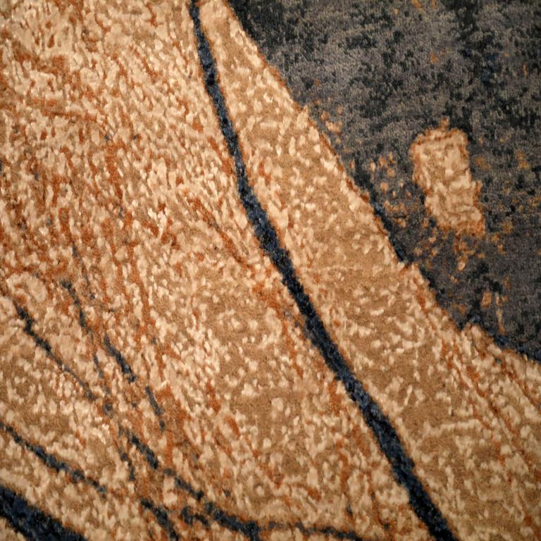 Indien Modern Area Rugs - Wolle Blau Elfenbein Orange Gelb Design - 94024 (Indisch) im Angebot