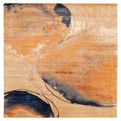 Indien Modern Area Rugs - Wolle Blau Elfenbein Orange Gelb Design - 94024