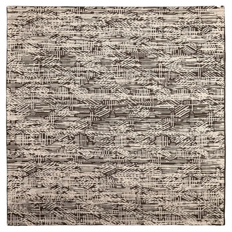 Tappeti India Modern - Lana Marrone Avorio Design - 94032