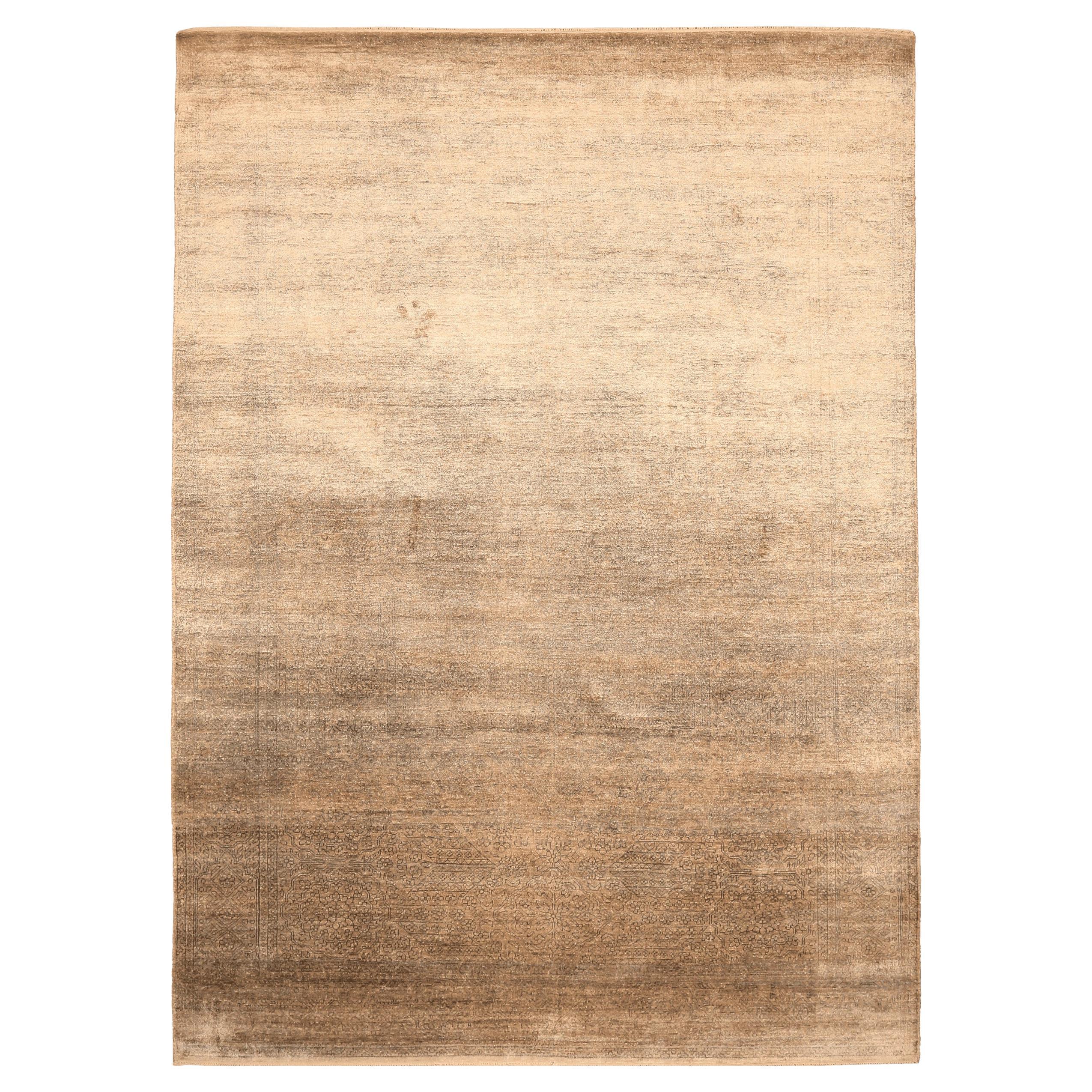 Tappeti India Modern - Lana Marrone Avorio Design - 94063 in vendita