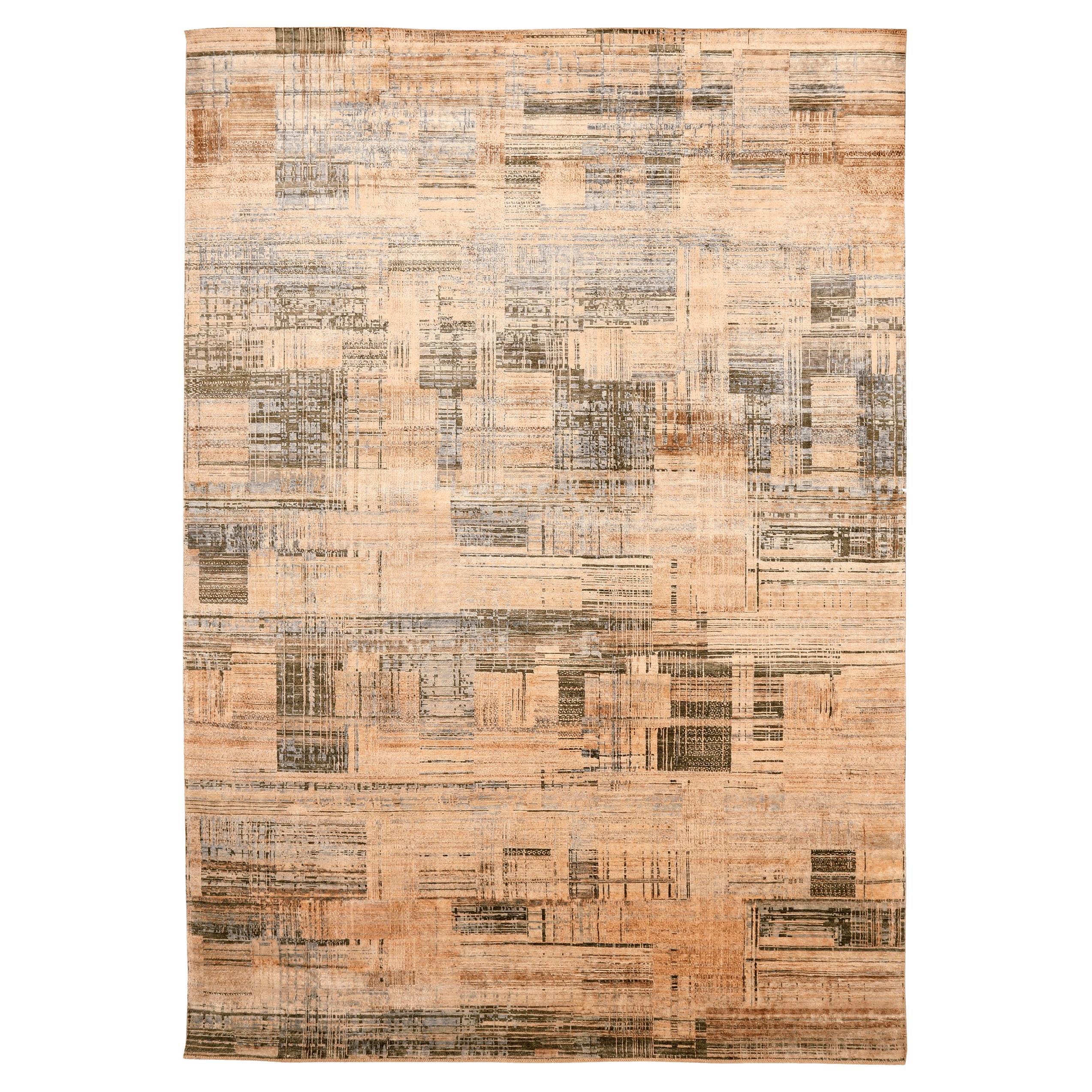 Tappeti India Modern - Lana Marrone Avorio Design - 94079