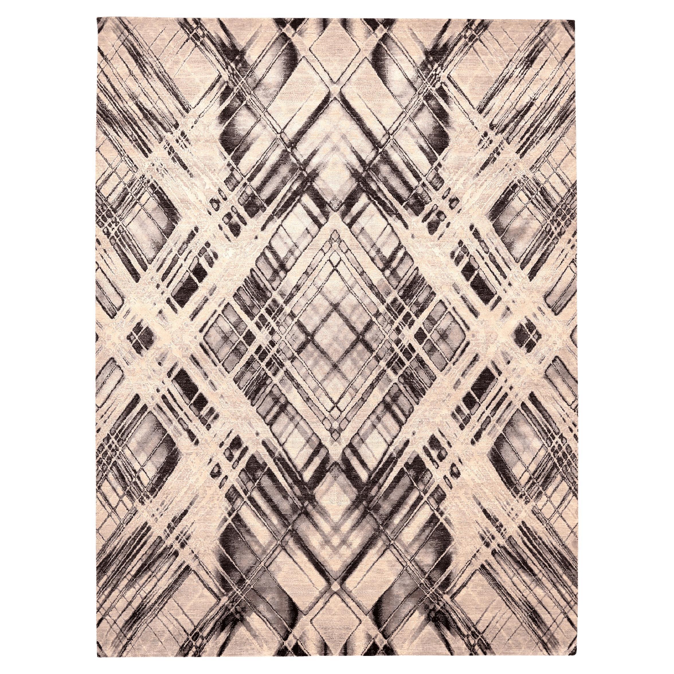 Tappeti India Modern - Lana Marrone Avorio Design - 94161