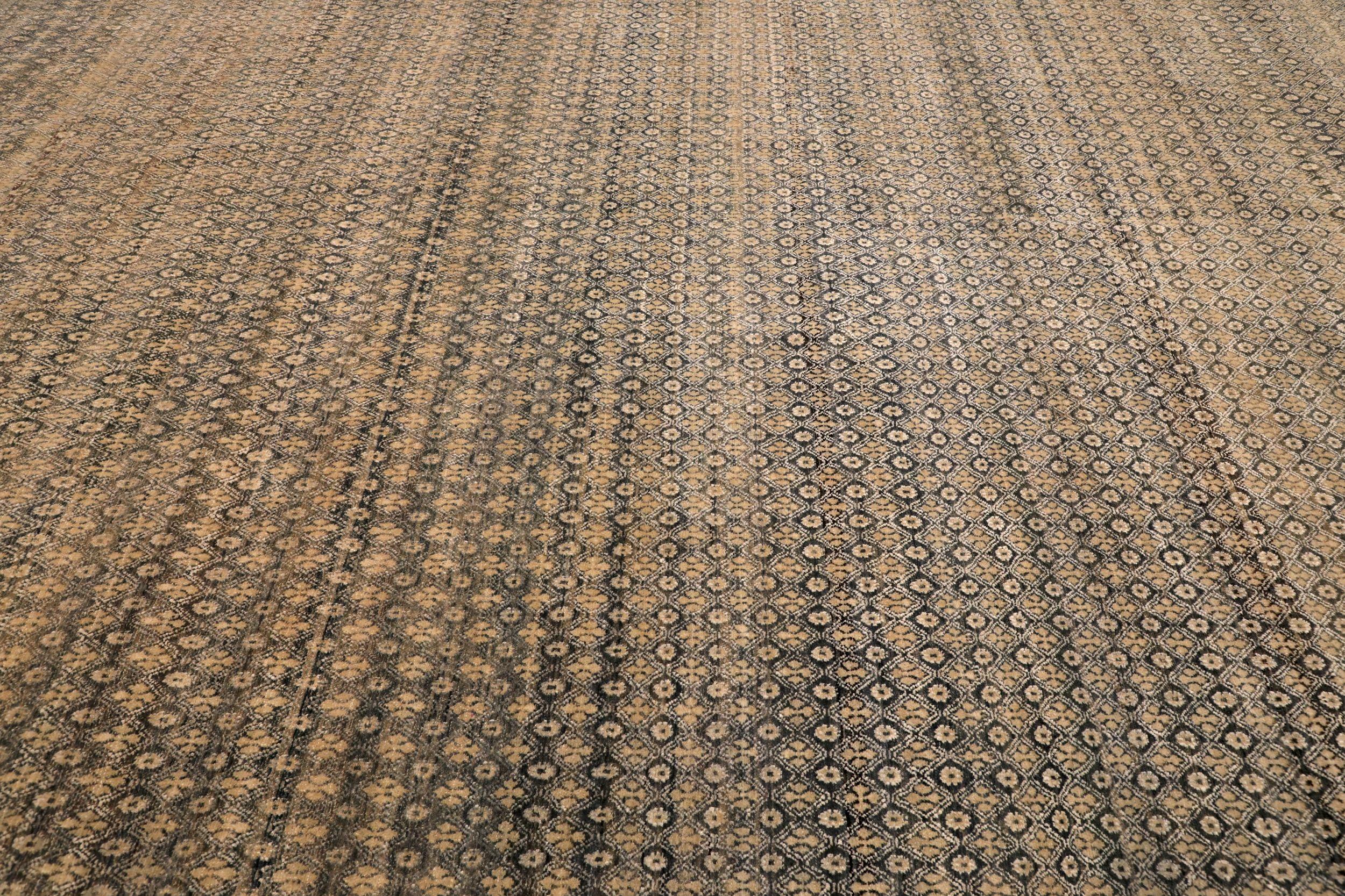 Indiano Tappeti India Modern - Lana Marrone Avorio Design - 94173 in vendita