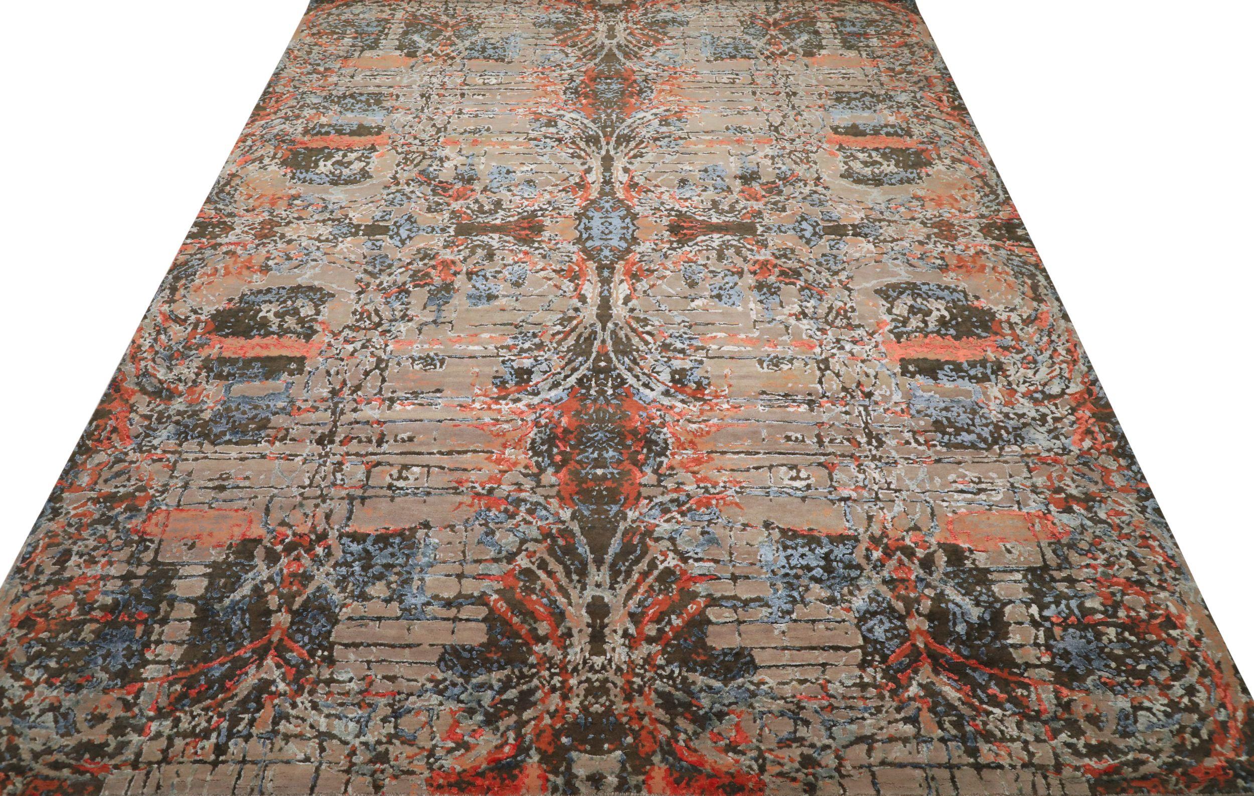 Découvrez l'élégance de l'Inde moderne avec les tapis de zone de Circa 1990. Conçu avec de la laine et du BrownIvoryOrange, ce design exclusif est parfait pour mettre en valeur votre espace.