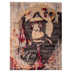 Tappeti India Modern - Lana Marrone Avorio Arancione Rosa Design - 94154