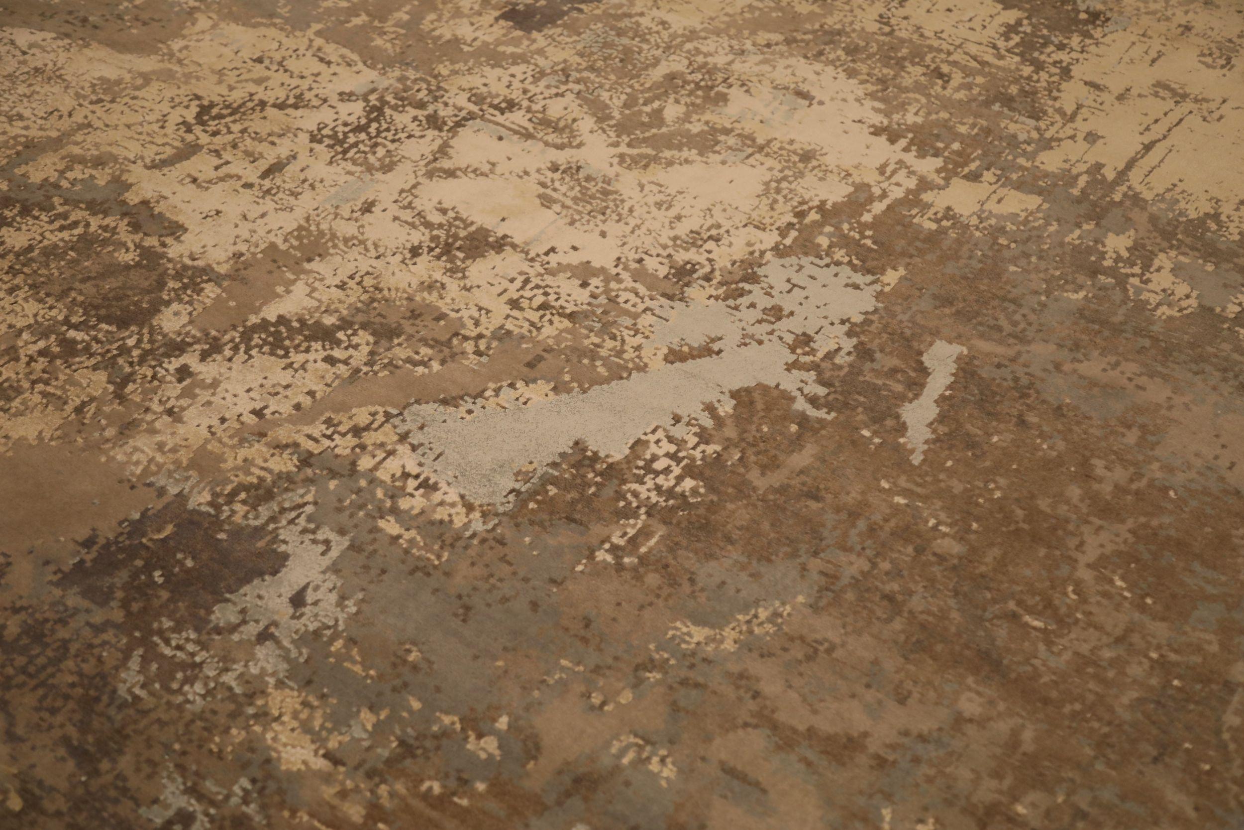 Indien Tapis de zone The Modernity - Laine Brown Ivory Taupe Design - 93827 en vente