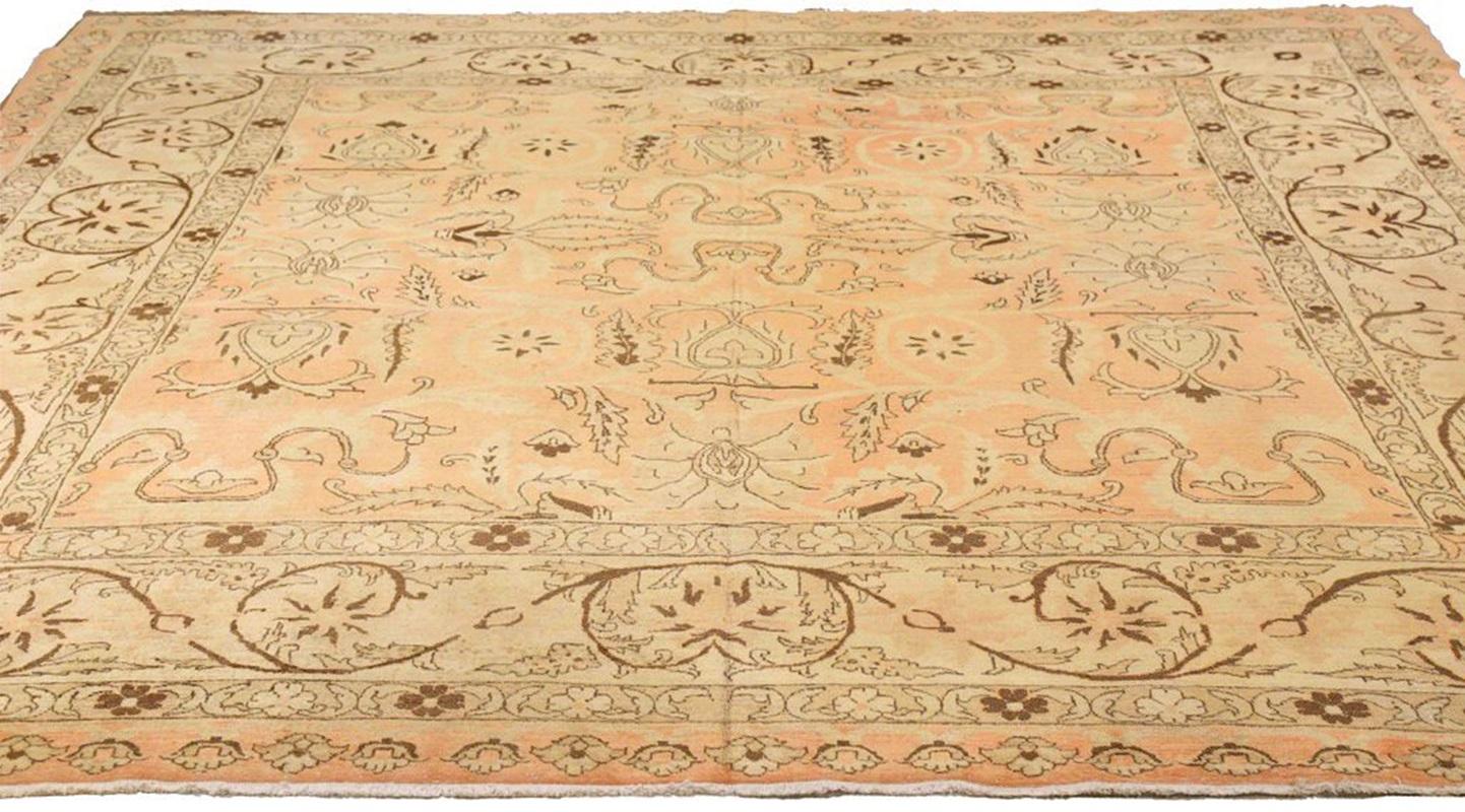Annodato a mano Tappeti India Modern - Lana Marrone Avorio Taupe Design - 94020 in vendita